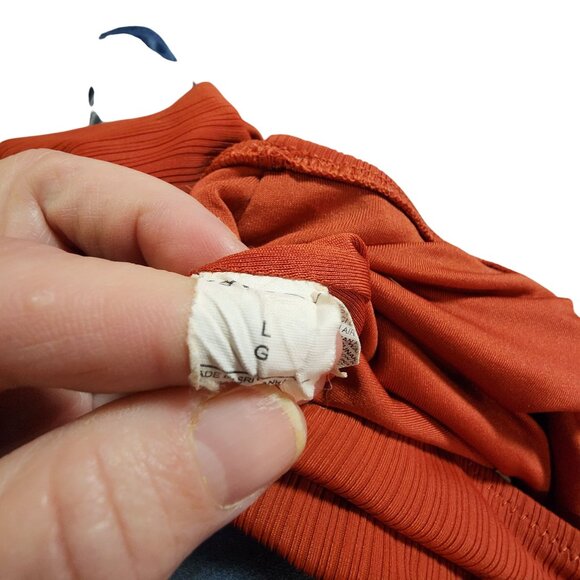 Old Navy Womens High-Waisted Ribbed Bikini Bottoms Rust Orange Size L - Picture 4 of 4